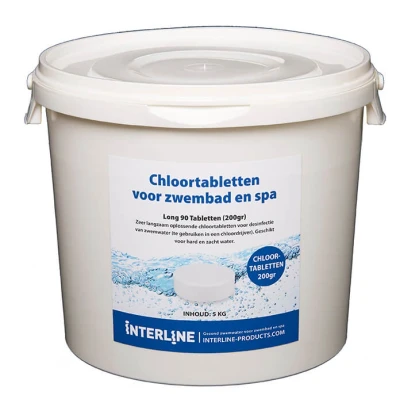 Abbildung von Chlortabletten für Schwimmbad Long90 200gramm/10kg