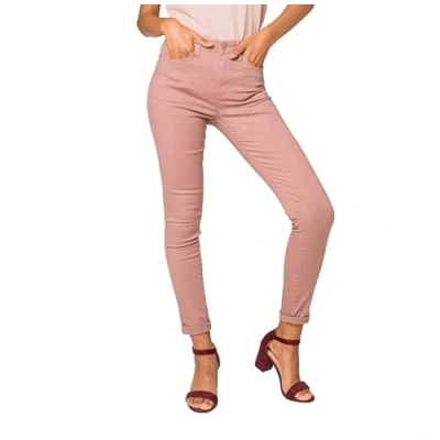 Abbildung von Nina Carter P109 Damen Skinny Fit Jeans High Waist Slim Hose Figurbetonte Stretch Jeanshose (Rosa (P109 16), XL)