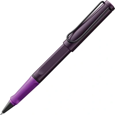 Abbildung von Lamy safari violet blackberry Tintenroller zeitlos klassicher Stift mit ergonomischem Griff &amp; Strichbreite M Gehäuse aus robustem ASA Kunststoff Tintenrollermine 63 in schwarz