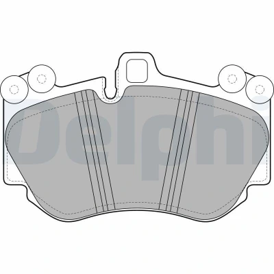 Abbildung von DELPHI LP2116 Bremsbelagsatz für Verschleißwarnanzeiger vorbereitet mit Anti Quietsch Blech ohne Zubehör AUDI: A4 B8 Avant, A5 Coupe, A8 D3