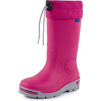 Abbildung von Ladeheid Gummistiefel Kinder mit Schnürung Hohe Regenstiefel für Jungen und Mädchen Bequeme, rutschfeste federleichte Regenschuhe alle Jahreszeiten LARB014 (Rosa, 27 28 EU)