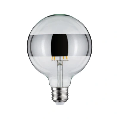 Abbildung von Paulmann 28681 LED Lampe Filament G125 6W Leuchtmittel Ringspiegel Silber 2700K Warmweiß dimmbar E27, Multicolor,