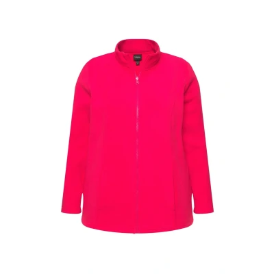 Abbildung von Ulla Popken Baukastensystem Stehkragen Fleecejacke, Damen, Größe: 50/52, Magenta