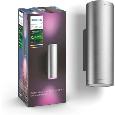 Abbildung von Philips Hue White &amp; Color Ambiance Appear Außenwandleuchte silber 1200lm, bis zu 16 Mio. Farben, steuerbar via App, kompatibel mit Amazon Alexa (Echo, Echo Dot)