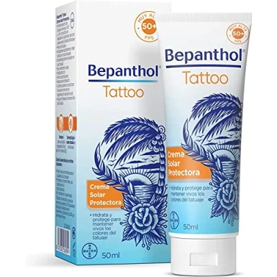 Abbildung von Bepanthol Tattoo Sun Cream 50, Sonnenschutz für Tattoos SPF50, 50 ml