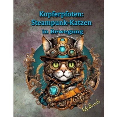 Abbildung von Kupferpfoten: Steampunk Katzen in Bewegung Malbuch für Erwachsene und Jugendliche 50 schnurrende Motive Ausmalbuch Stressabbau: Ausmalbilder ... Dank Geschenk Gebutstag