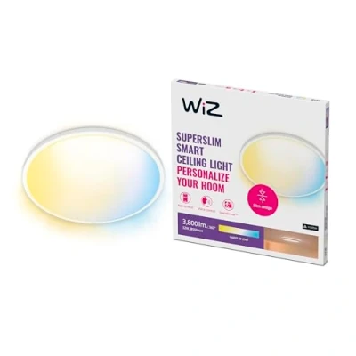 Abbildung von WiZ SuperSlim Deckenleuchte Tunable White, dimmbar, warm bis kaltweiß, 36W, smarte Steuerung per App/Stimme über WLAN, weiß