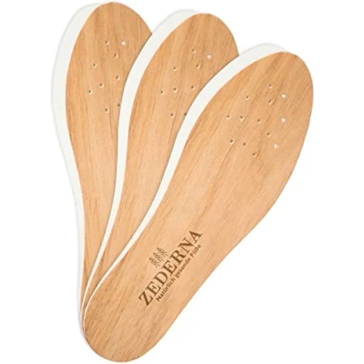 Abbildung von Zederna® 3 Paar Zedernholz Schuheinlagen Schweißfüße, Einlegesohlen Herren &amp; Damen gegen Fußgeruch. Einlagen für Männer Frauen, anti Schweiß. Wie ein Schuhdeo, besser als Fußpilz Creme
