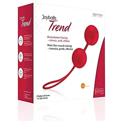 Abbildung von JOYDIVISION Joyballs Trend DUO in Rot, Originale Liebeskugeln, Beckenbodentrainings Kugeln aus Silikomed