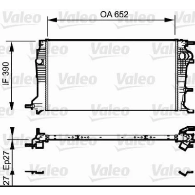 Abbildung von VALEO 735182 Kühler, Motorkühlung Aluminium 652 390 27 Kühlrippen mechanisch gefügt RENAULT: MEGANE 3 Grandtour