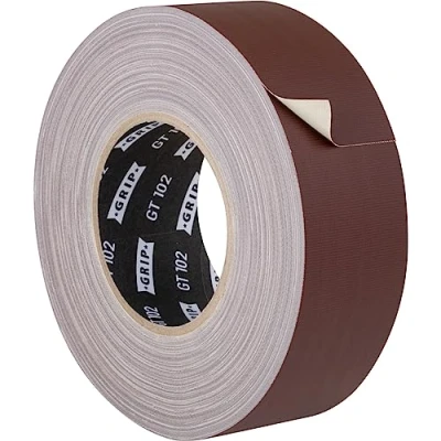 Abbildung von GRIP Eventbasics Gewebeband matt GT 102, 50 mm x m, Gaffa Tape ablösbar bis zu 3 Wochen, reflexionsfrei, schonendes Klebstoffsystem dunkelbraun