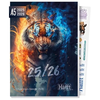 Abbildung von Häfft® Planer 2025/2026 A5 Softcover Schülerkalender, Schülerplaner, Hausaufgabenheft, Schulplaner &quot;Wild Tiger&quot; nachhaltig &amp; klimafreundlich