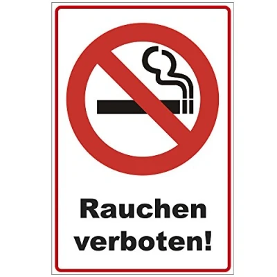 Abbildung von Schild 300x200 mm &quot;Rauchen verboten !&quot;, stabil aus Alu/Dibond 3 stark