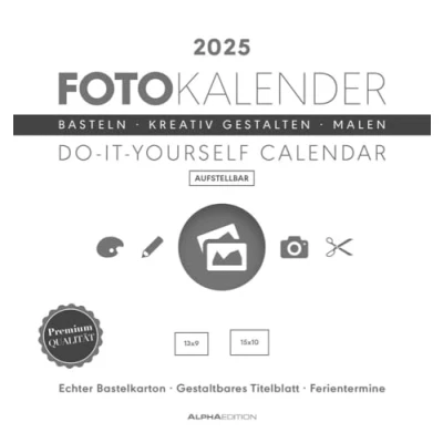 Abbildung von Foto Bastelkalender weiß 2025 aufstellbar Do it yourself calendar 16x17 cm datiert Kreativkalender Kalender Alpha Edition: