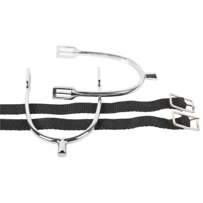 Abbildung von Harry&#039;s Horse Stabsporen verchromt mit Riemen D15