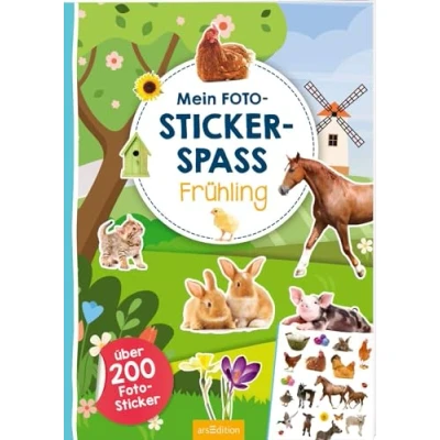 Abbildung von Mein Foto Stickerspaß Frühling: Über 200 Sticker Stickerheft mit Stickern und illustrierten Szenen für Kinder ab 3 Jahren