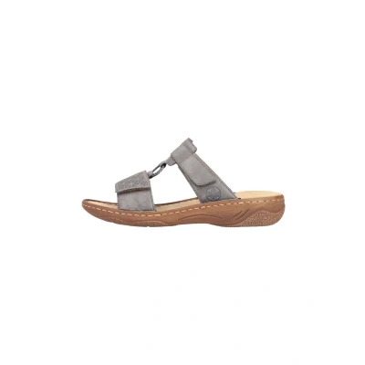 Abbildung von Rieker Pantolette flach, Damen, Größe: 37, Grau Schuhe