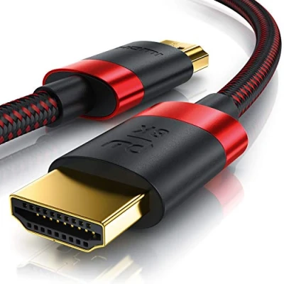 Abbildung von CSL 8K / 4K HDMI Kabel 2.1/2.0 1m @ 60Hz 120Hz 240Hz 48 Gbit/s 3D Ultra High Speed mit Ethernet TV Blu ray PS5 Xbox Series X Switch schwarz 1 Meter