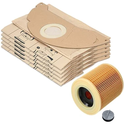 Abbildung von McFilter I 10 Staubsaugerbeutel + 1 Filter kompatibel mit Kärcher Staubsauger A2003, A2004, A2014 CarVac, A2024 PT, A2054 ME, A2064 A2704 Alternative für 6.904 322.0 und 6.414 552.0 KFI 3310