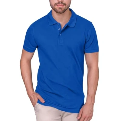 Abbildung von HRM Herren Heavy Stretch Polo, Royalblau, Gr. 2XL I Premium Polo Shirt aus 95% Baumwolle &amp; 5% Elasthan Basic Polohemd bis 40C waschbar Hochwertige nachhaltige Kleidung Workwear