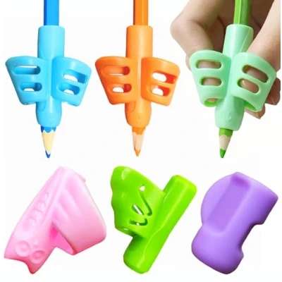 Abbildung von UWinsic 8x Schreibhilfe für Stift Kinder Handschrift Bleistift Griffe Ergonomische Halter Grip Kind Haltungskorrektur Werkzeug Links oder Rechts (8)