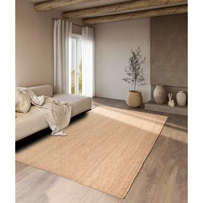 Abbildung von Villeroy &amp; Boch Jute Teppich Rosalie Natur Wohnzimmerteppich aus 100% Handgewebt Natürlich Boho für Wohnzimmer, Schlafzimmer, Esszimmer Gold, 120x170cm