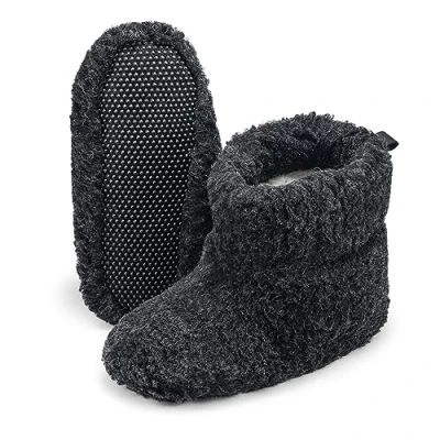 Abbildung von ESTRO Warme Hasschuhe Damen Winter Hüttenschuhe Herren Hausschuhe Wolle Hausstiefel Warm B06 (45 EU, Schwarz)