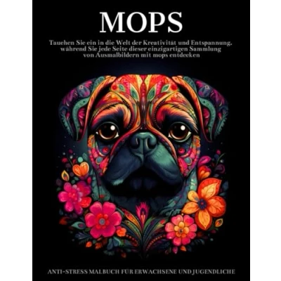 Abbildung von Mops Malbuch für Erwachsene: Mandalas Designs,Geschenke Tierliebhaber