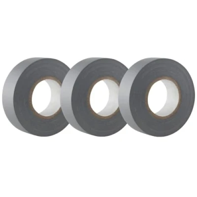 Abbildung von GTSE Isolierband Grau 19 mm x 20 m strapazierfähiges, selbstklebendes zum Schutz, Bündeln und Reparieren von Kabeln 3 Rollen