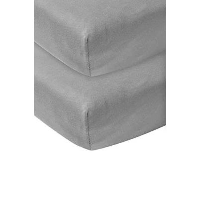 Abbildung von Meyco Baby Spannbettlaken Wiege Uni Grey 40x80/90cm 2er Pack