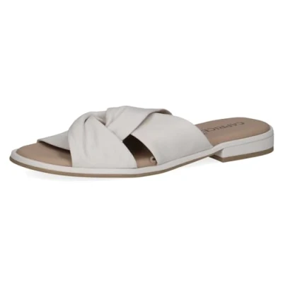 Abbildung von CAPRICE Damen Pantoletten aus Leder Bequem, Weiß (White Nappa), 39 EU