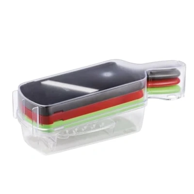 Abbildung von Kyocera Slice &amp; Grate Keramik Hobel Set 6 teilig, 2 Hobel, 1 Reibe mit Auffangbox (600ml, Extra scharfe Klingen, Gemüsehobel Fingerschutz, Kunststoffrahmen, Küchenreibe Hand