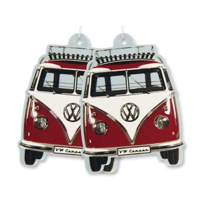 Abbildung von BRISA VW Collection Volkswagen Luft Erfrischer Duft Spender fürs Auto im T1 Bulli Bus Motiv Doppelpack (Bus Front/Vanille/Rot)