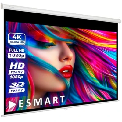 Abbildung von ESMART Economy EXR Rollo Leinwand 177 cm Bild 160 x 90 (72&quot;) Format 16:9 Heimkino Beamer Projektionsleinwand LCD LED