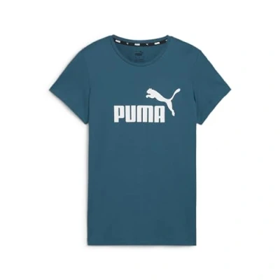 Abbildung von Puma Essentials LOGO TEE Rundhals Kurzarm UNI Tshirt print, Damen, Größe: XS, Cold green