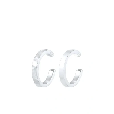 Abbildung von Elli 2 PACK Earcuff Basic Ohrringe silvercoloured, Damen, Größe: One Size, Silver coloured
