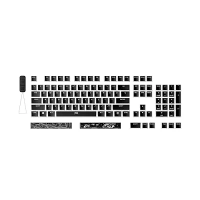 Abbildung von HyperX Pudding Keycaps 2 Komplettes Tastenset PBT 112 Tasten Schwarz