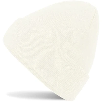 Abbildung von HatStar Wintermütze Damen Beanie Mütze Herren Feinstrick für Frauen Männer Unisex Cuffed Hats Weich &amp; Warm (Creme Weiss)