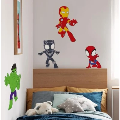 Abbildung von Komar Wandtattoo Spidey and His Amazing Friends Power Group Größe 50 x 70 cm Marvel, Wandsticker, Kinderzimmer, Aufkleber, Bunt