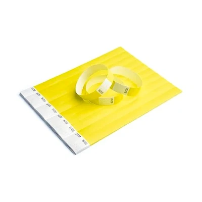 Abbildung von Tyvek 500 Stück Papierarmbänder für Kontrolle und Sicherheit Veranstaltungen, Partys, Festivals Reisen Eintrittsarmbänder (Gelb)