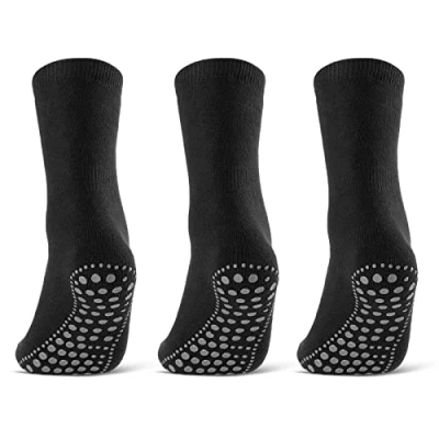 Abbildung von 3 oder 6 Paar ABS Socken Herren Damen Anti Rutsch Baumwolle 8600 WP (3 Schwarz 47 50)