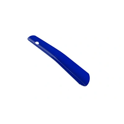 Abbildung von Kaps Hochwertiger Schuhlöffel aus Edelstahl für Männer und Frauen farbig in kurzer Ausführung Schuhanzieher hochwertigem Metall vielen Farben erhältlich (Blau)