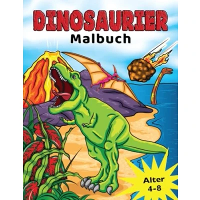Abbildung von Dinosaurier Malbuch: für Kinder von 4 8 Jahren, Prähistorische Dino Färbung Jungen &amp; Mädchen