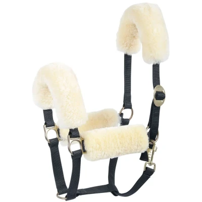 Abbildung von Harry&#039;s Horse Halfter Lammfell Set Naturell