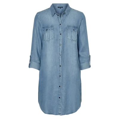 Abbildung von Vero Moda Vmmolly Langes Maxikleid, Damen, Größe: XS, Light blue denim