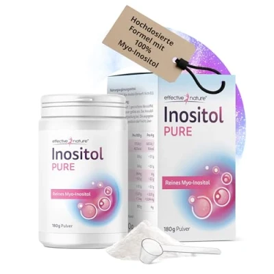 Abbildung von effective nature Inositol Pure 180 g reines myo 4000 mg pro Tag Bei Zyklusstörungen aufgrund des PCO Syndroms Reicht für 45 Tage