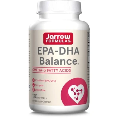Abbildung von Jarrow Formulas, EPA DHA Balance, 600mg Omega 3 Fettsäuren, 120 Weichkapseln, Laborgeprüft, Glutenfrei, Sojafrei, Ohne Gentechnik