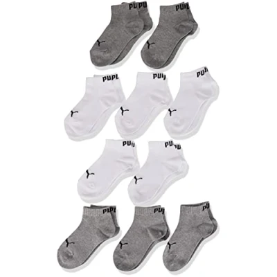 Abbildung von Puma Kinder Quarter Socken, Grau/Weiß, 27/30 (10er Pack)