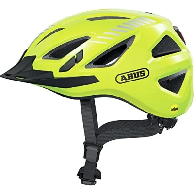 Abbildung von ABUS Stadthelm Urban I 3.0 MIPS Fahrradhelm mit Rücklicht, Schirm und Magnetverschluss für den Stadtverkehr Damen Herren Gelb Glänzend, S