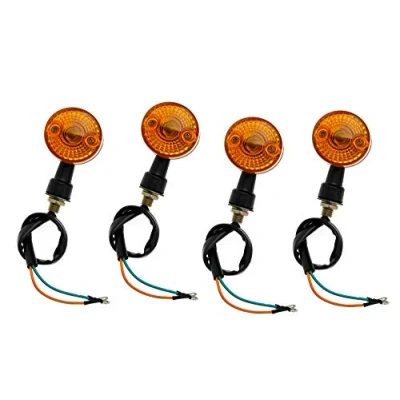 Abbildung von Create idea Motorrad Blinker Lampe, 12 V, universelle Passform, runde Form, bernsteinfarben, 4 Stück